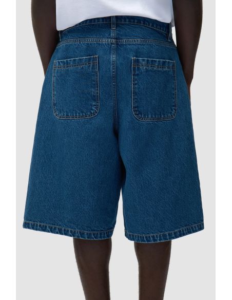 SHORT EN JEAN À POCHES RONDES DENIM BRUT