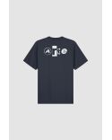 TSHIRT COLLAGE DOS BLEU MARINE