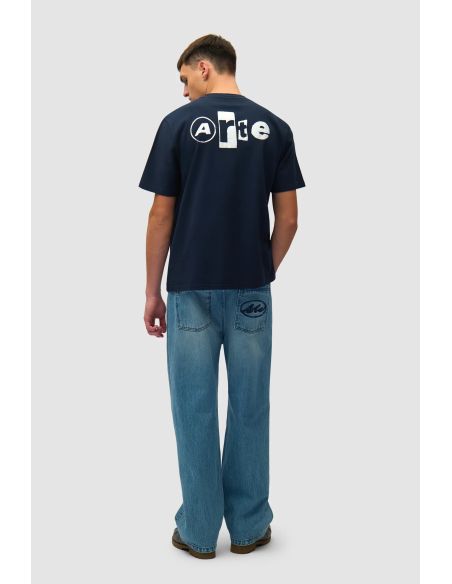 TSHIRT COLLAGE DOS BLEU MARINE
