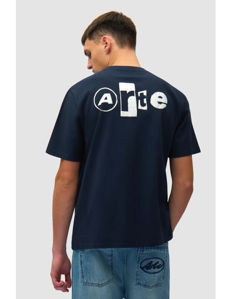 TSHIRT COLLAGE DOS BLEU MARINE
