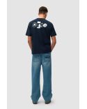 TSHIRT COLLAGE DOS BLEU MARINE