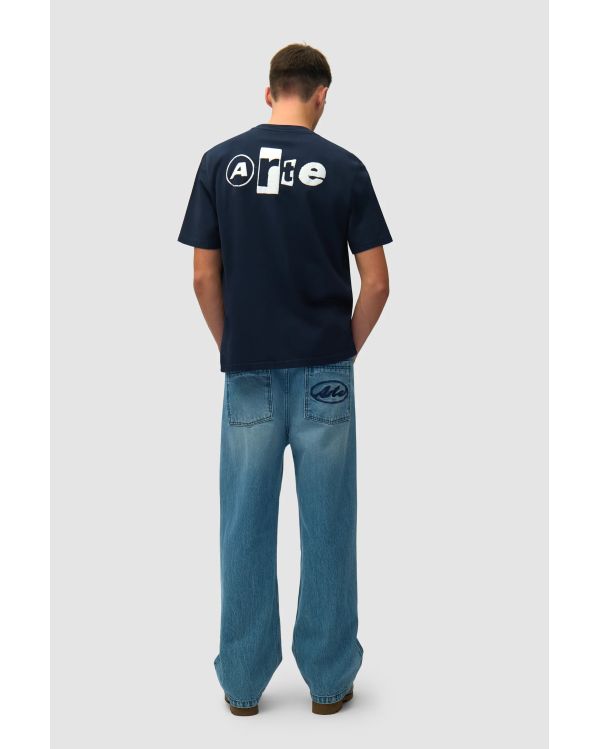 TSHIRT COLLAGE DOS BLEU MARINE
