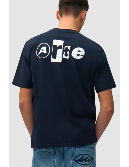 TSHIRT COLLAGE DOS BLEU MARINE