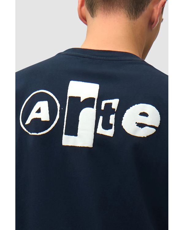 TSHIRT COLLAGE DOS BLEU MARINE