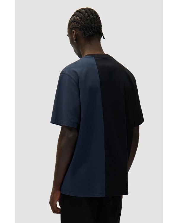 TSHIRT BICOLORE BLEU MARINE / NOIR