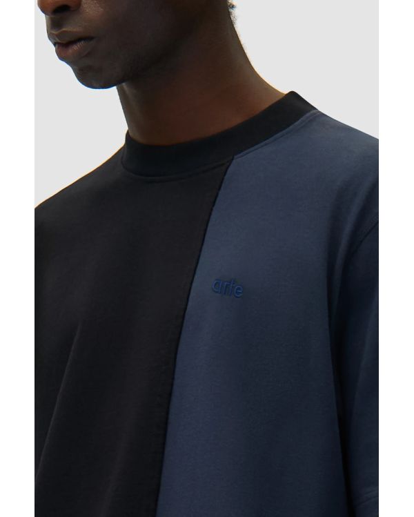 TSHIRT BICOLORE BLEU MARINE / NOIR