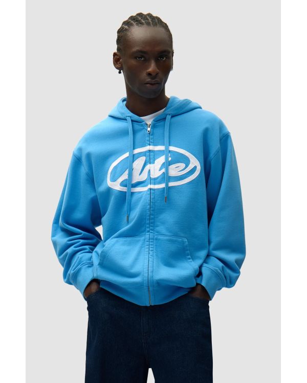 SWEAT À CAPUCHE ZIPPÉ LOGO CERCLE BLEU
