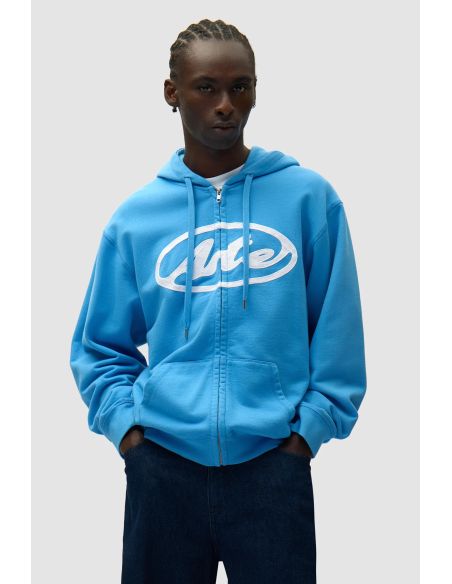 SWEAT À CAPUCHE ZIPPÉ LOGO CERCLE BLEU