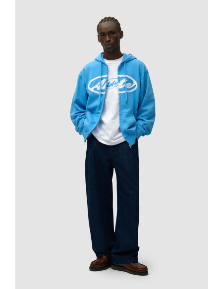 SWEAT À CAPUCHE ZIPPÉ LOGO CERCLE BLEU