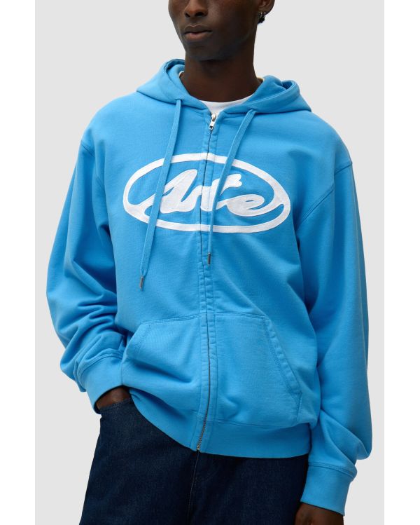 SWEAT À CAPUCHE ZIPPÉ LOGO CERCLE BLEU