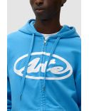 SWEAT À CAPUCHE ZIPPÉ LOGO CERCLE BLEU