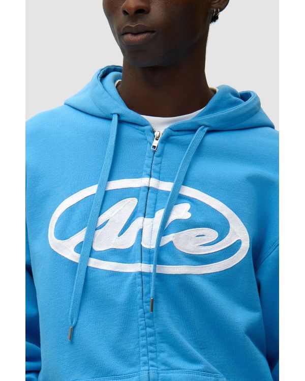 CIRCLE LOGO ZIP HOODIE BLUE
