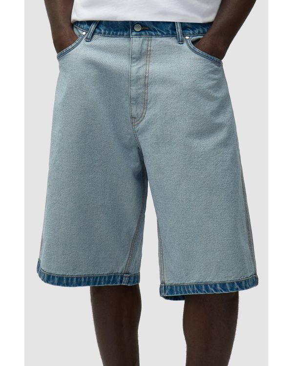 DENIM INSIDE / OUT SHORTS BLEACH
