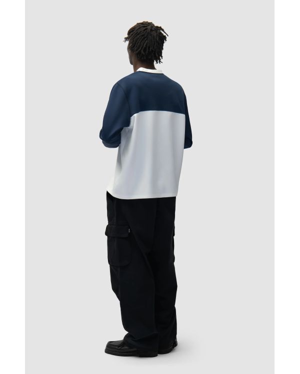 CIRCLE LOGO LONGSLEEVE TSHIRT WHITE / NAVY 2