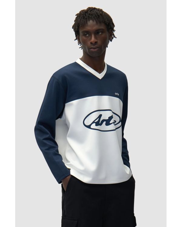 CIRCLE LOGO LONGSLEEVE TSHIRT WHITE / NAVY