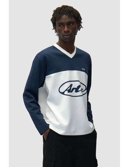 CIRCLE LOGO LONGSLEEVE TSHIRT WHITE / NAVY
