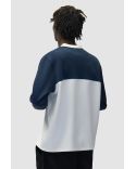 TSHIRT MANCHES LONGUES LOGO CERCLE BLANC / BLEU MARINE