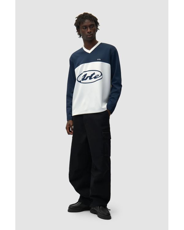 CIRCLE LOGO LONGSLEEVE TSHIRT WHITE / NAVY