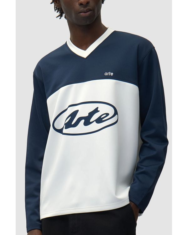CIRCLE LOGO LONGSLEEVE TSHIRT WHITE / NAVY