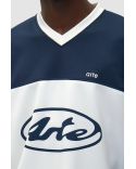 TSHIRT MANCHES LONGUES LOGO CERCLE BLANC / BLEU MARINE