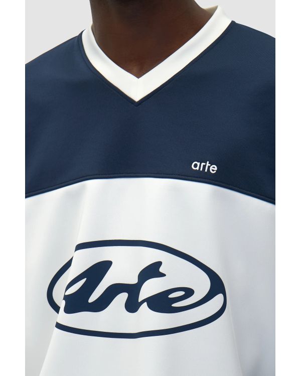 CIRCLE LOGO LONGSLEEVE TSHIRT WHITE / NAVY