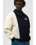 VESTE UNIVERSITAIRE EN LAINE BLEU / BLANC