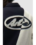 VESTE UNIVERSITAIRE EN LAINE BLEU / BLANC