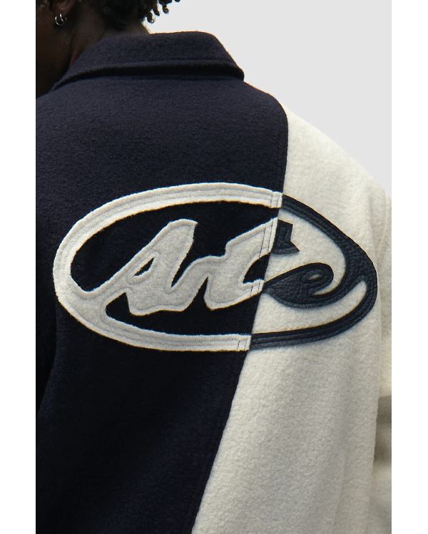 VESTE UNIVERSITAIRE EN LAINE BLEU / BLANC
