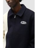 VESTE UNIVERSITAIRE EN LAINE BLEU / BLANC