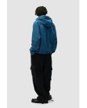 VESTE À CAPUCHE EN DENIM SPLIT LOGO BLEU MARINE