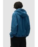 SPLIT LOGO DENIM HOOD JACKET NAVY