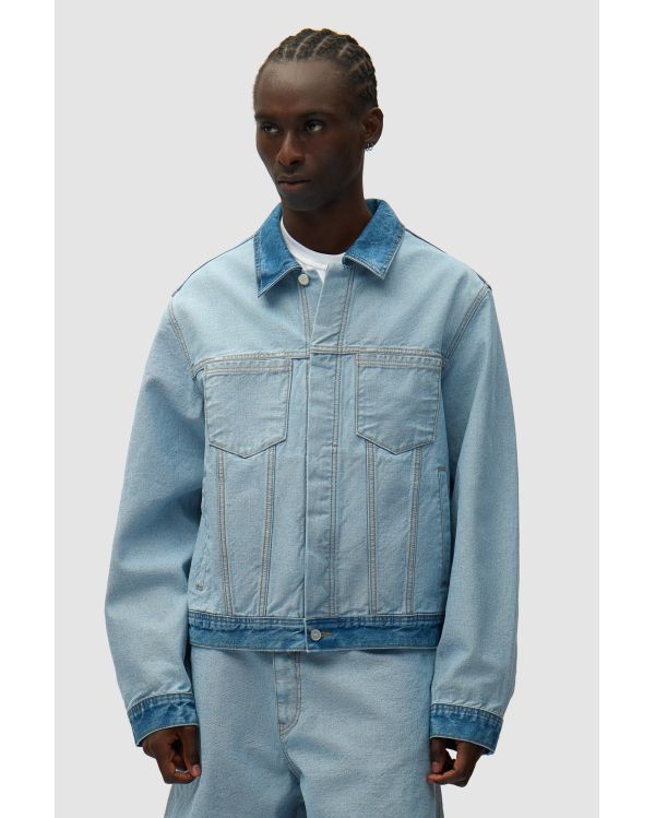 DENIM INSIDE / OUT JACKET BLEACH