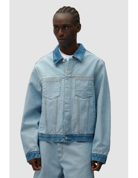 DENIM INSIDE / OUT JACKET BLEACH