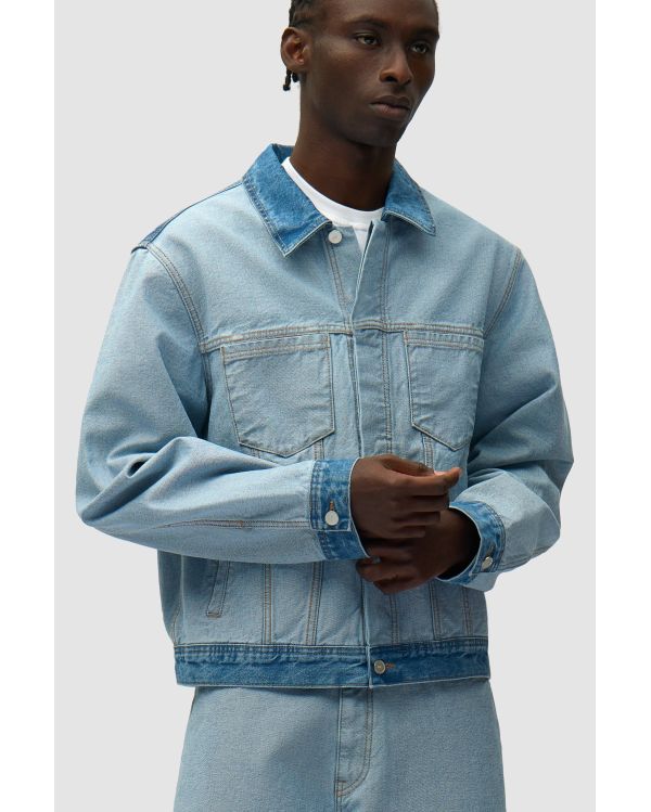 DENIM INSIDE / OUT JACKET BLEACH