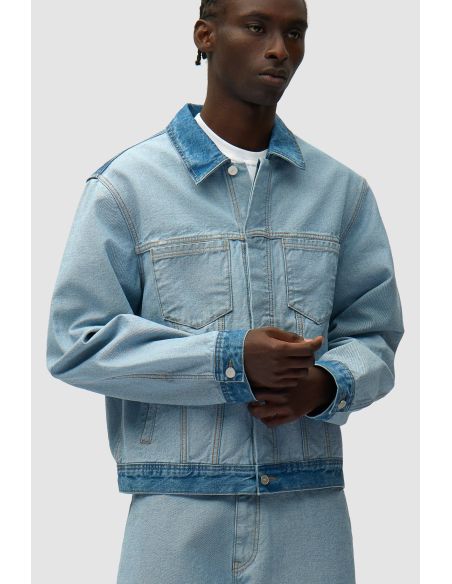 DENIM INSIDE / OUT JACKET BLEACH