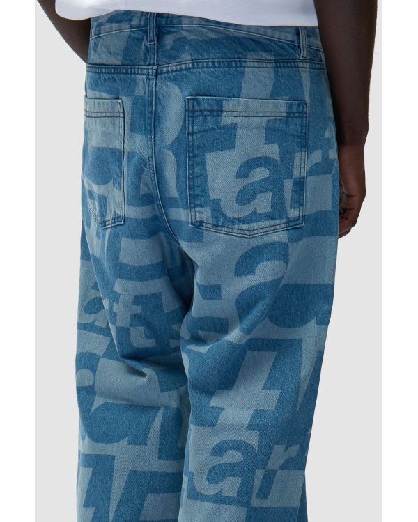 DENIM ALLOVER PANTS RAW DENIM