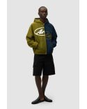 VESTE À CAPUCHE EN TOILE SPLIT LOGO BLEU MARINE / VERT