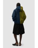 VESTE À CAPUCHE EN TOILE SPLIT LOGO BLEU MARINE / VERT