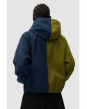 VESTE À CAPUCHE EN TOILE SPLIT LOGO BLEU MARINE / VERT