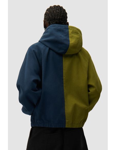SPLIT LOGO CANVAS HOOD JACKET NAVY / GREEN
