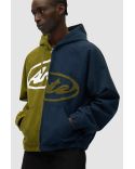 SPLIT LOGO CANVAS HOOD JACKET NAVY / GREEN