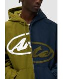 SPLIT LOGO CANVAS HOOD JACKET NAVY / GREEN