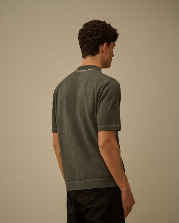 METAL GRAY COTTON CREPE POLO SHIRT 2