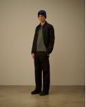 METAL GRAY COTTON CREPE POLO SHIRT