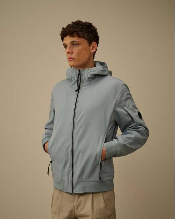 VESTE A CAPUCHE C.P SHELL-R BLEU ARGENTE
