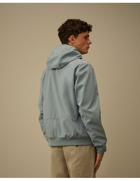 VESTE A CAPUCHE C.P SHELL-R BLEU ARGENTE