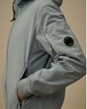 HOODED JACKET C.P SHELL-R BLUE SILVER