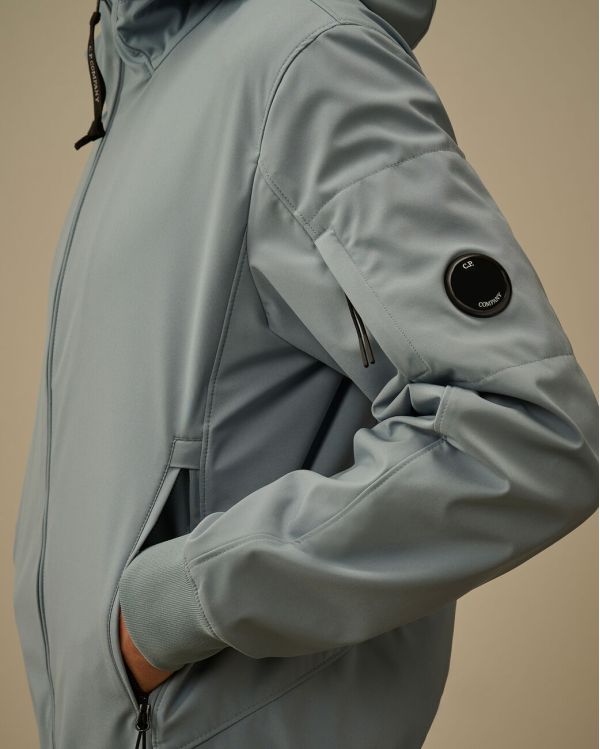 VESTE A CAPUCHE C.P SHELL-R BLEU ARGENTE
