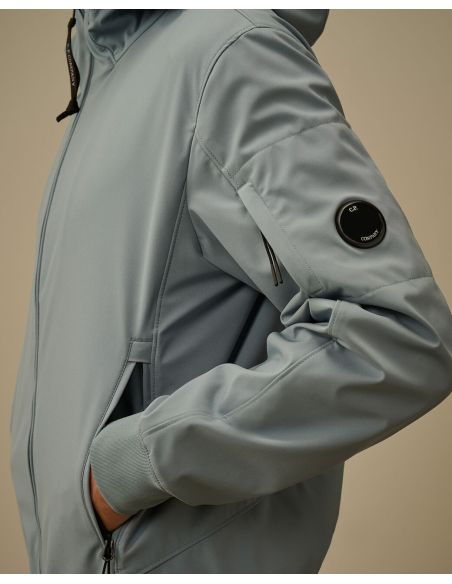 VESTE A CAPUCHE C.P SHELL-R BLEU ARGENTE