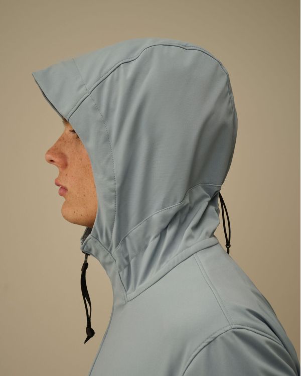 HOODED JACKET C.P SHELL-R BLUE SILVER